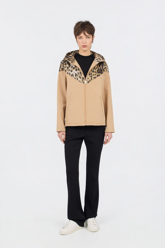 CL Blouson Bomber à Capuche en Imprimé Léopard CL Blouson Bomber à Capuche en Imprimé Léopard Gold/Natural RXT40J-SB001