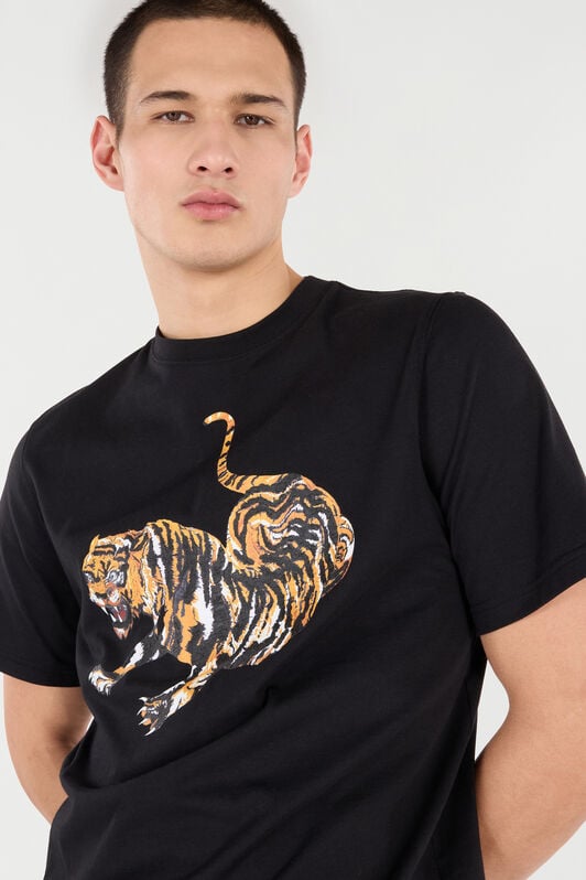 RC Cotton T-Shirt with Tiger RC Cotton T-Shirt with Tiger Black VRT61B-JD060
