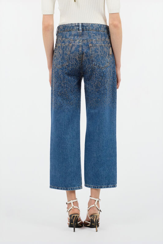 JC Denim Culotte Jeans With Rhinestones JC Denim Culotte Jeans With Rhinestones Blue UFJ012-UF139
