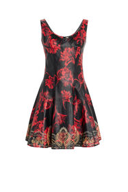 ${brand} Micro Parrot Tulip print leather dress ${colorDescription} ${masterID}