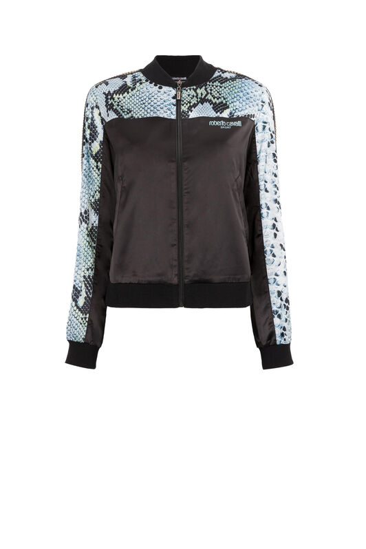 UG Crystal-Embellished Python-Print Track Jacket BLACK JYY01F-RD037