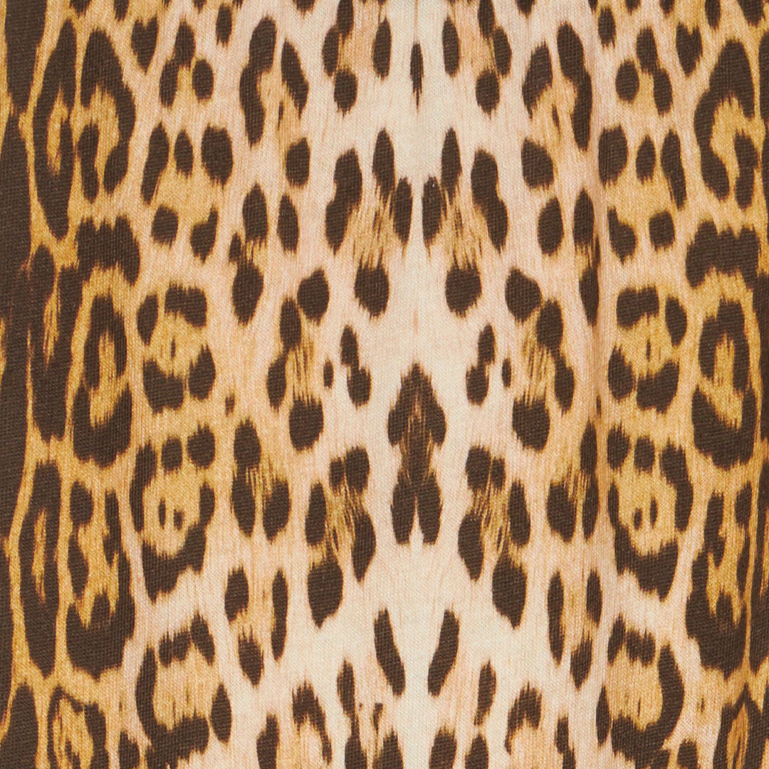 JU Sport Pants With Jaguar Skin Print Light Brown UJT23D-JFO52