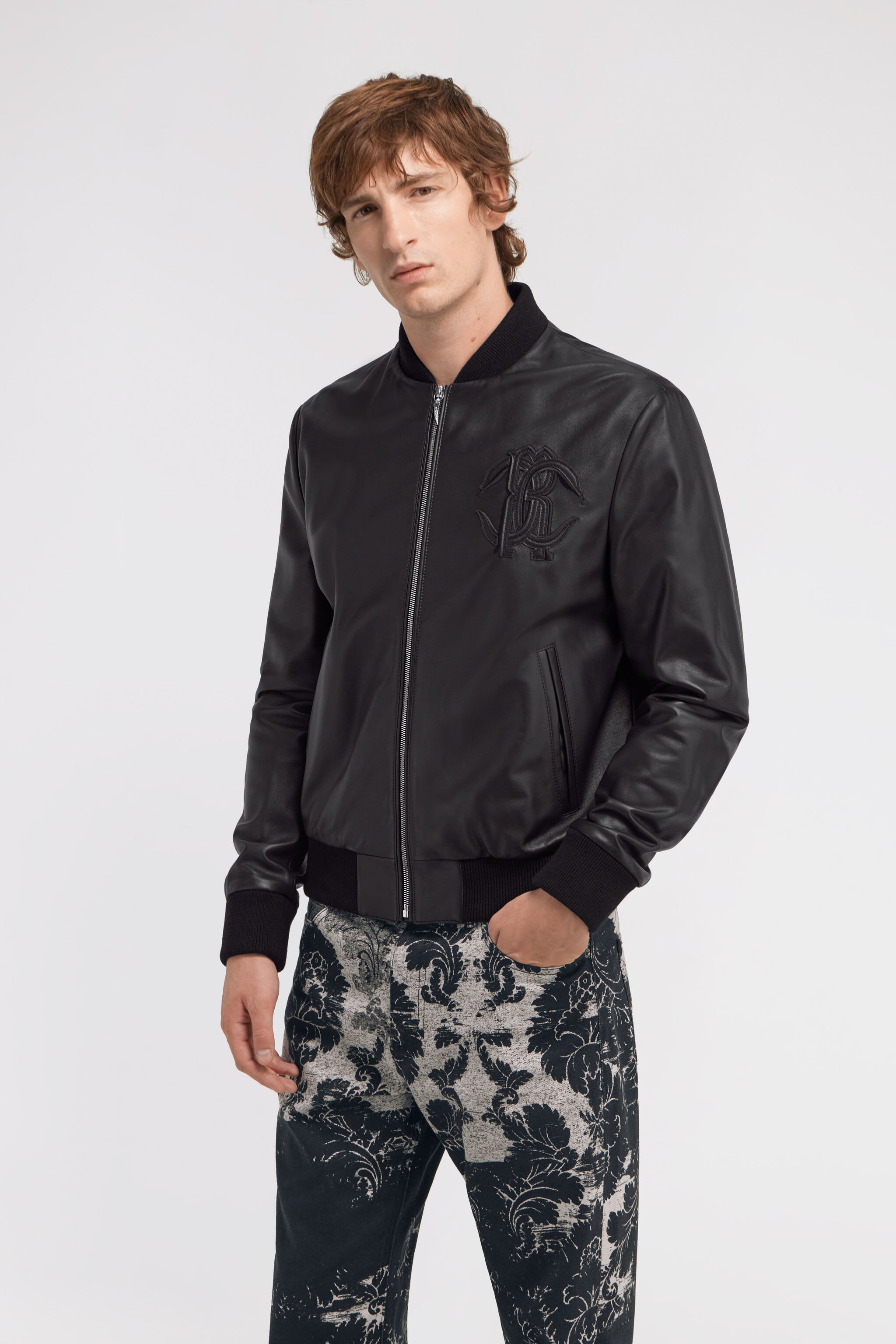 RC Bomber leather jacket Schwarz TRP860-PN002