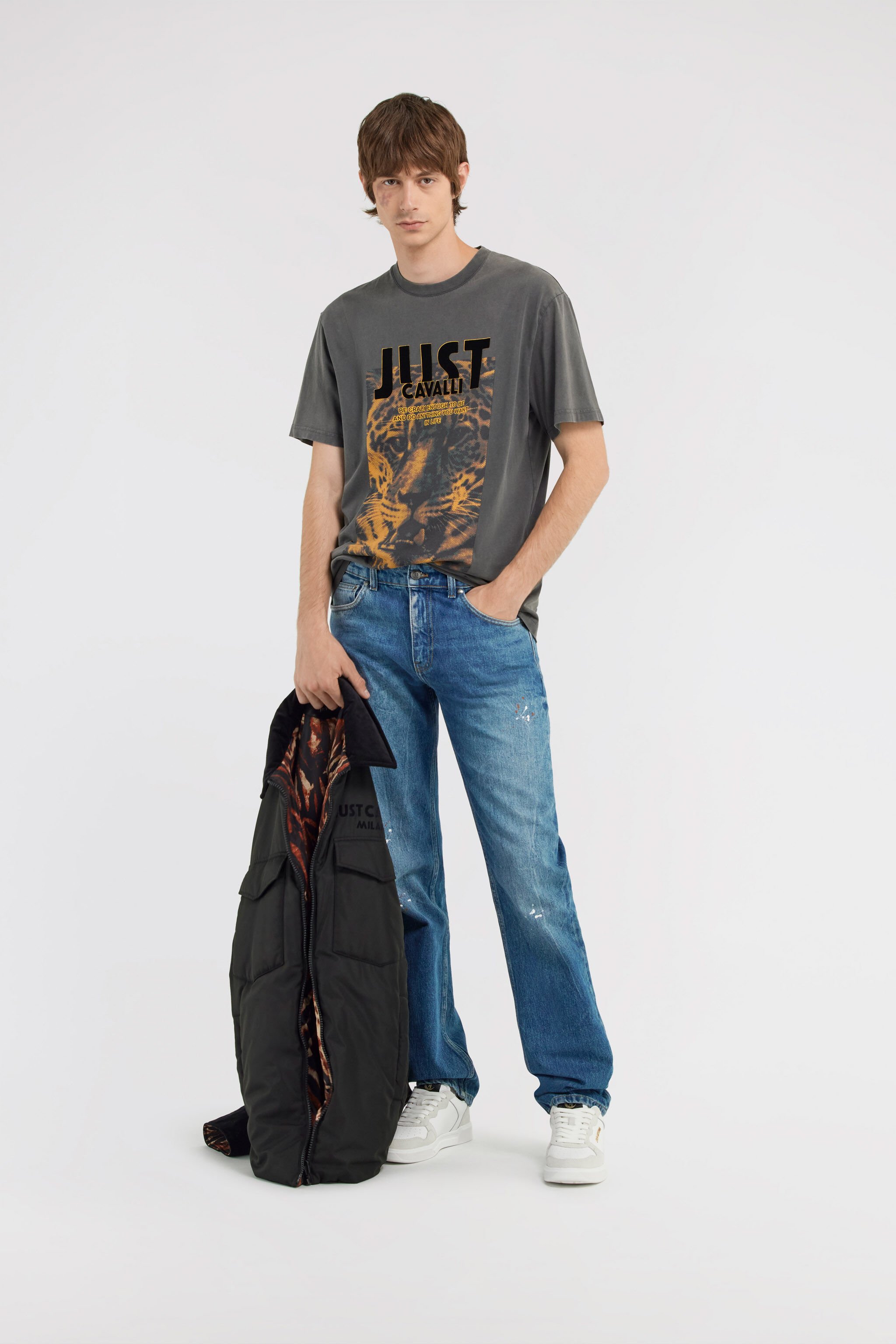 JC Just Cavalli T-shirt Gris foncé TFT025-TF042