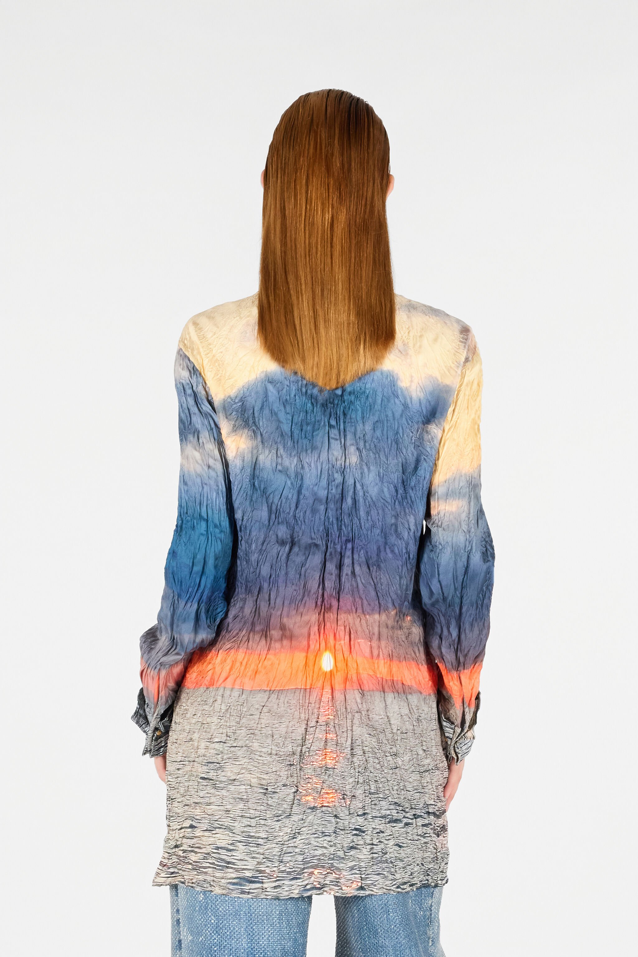 RC Sunrise Print Dress Blue/Orange UWT160-4QN96