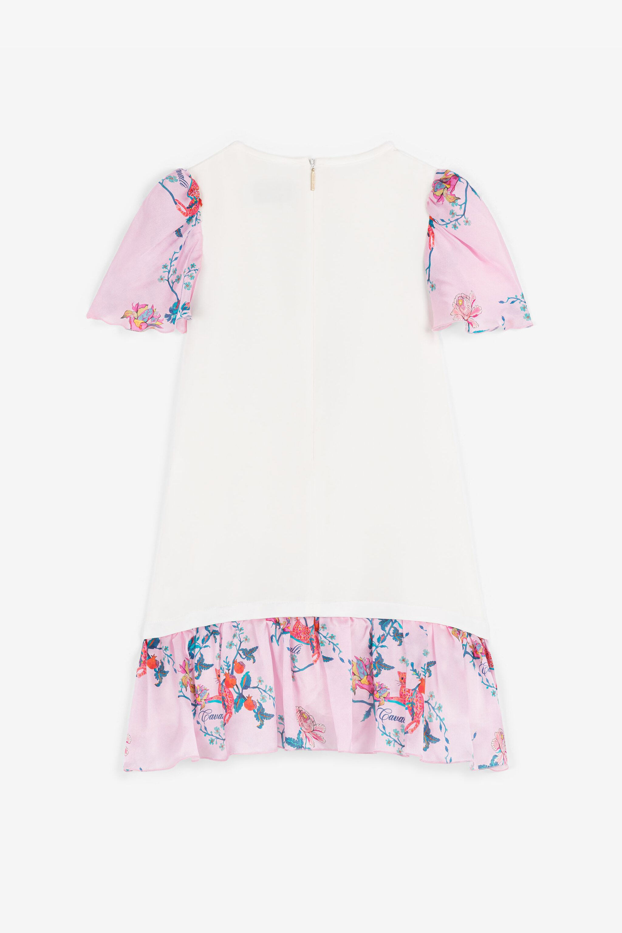 JU Vestido de seda con monograma RC Blanco RJT125-FL002