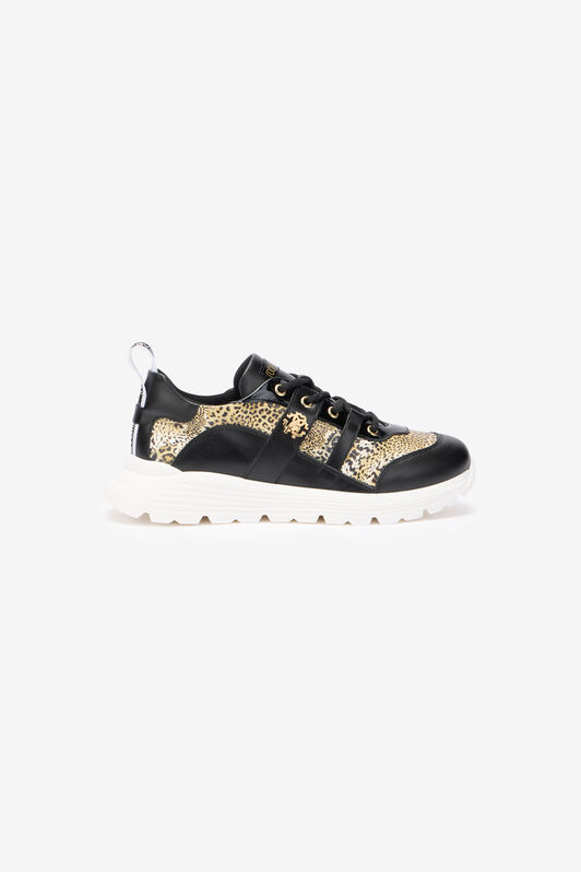 RC Baskets En Cuir À Imprimé Léopard BLACK/JAGUAR QOS01G-PZO13