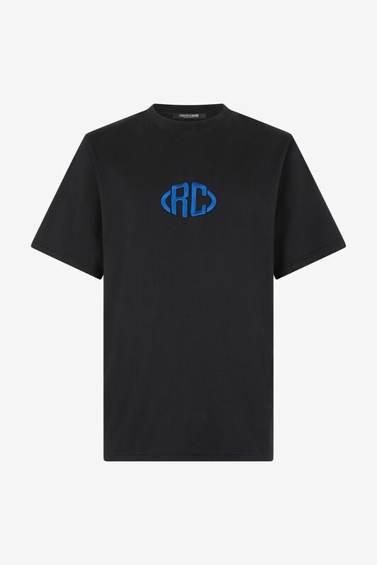 RC Cotton T-Shirt with Monogram Black VRT61C-JD060