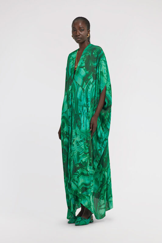 RC Malachite Print Long Kaftan Green TKT181-7HN06