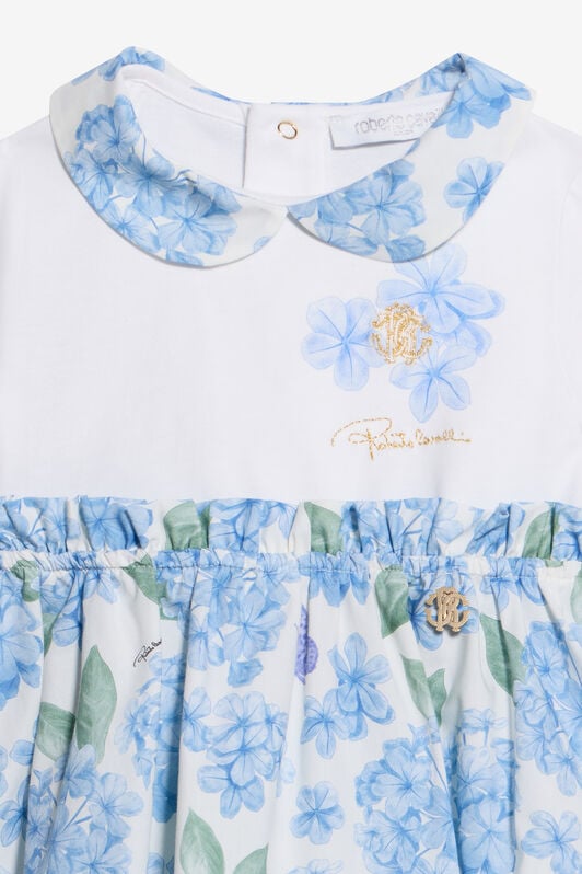 JU Kleid mit Plumago-Print WHITE/BLUE WJT106-JD001