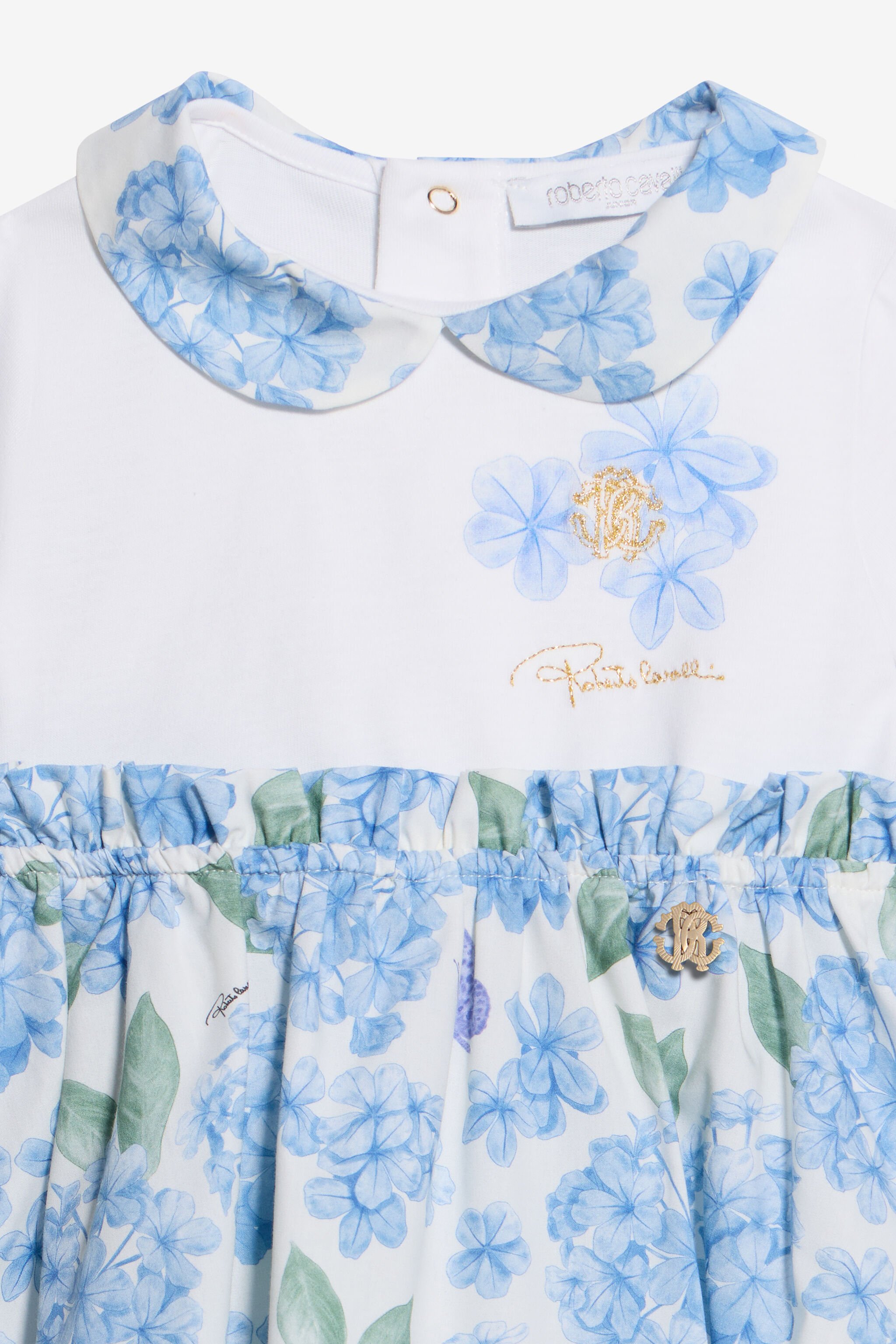 JU Kleid mit Plumago-Print WHITE/BLUE WJT106-JD001