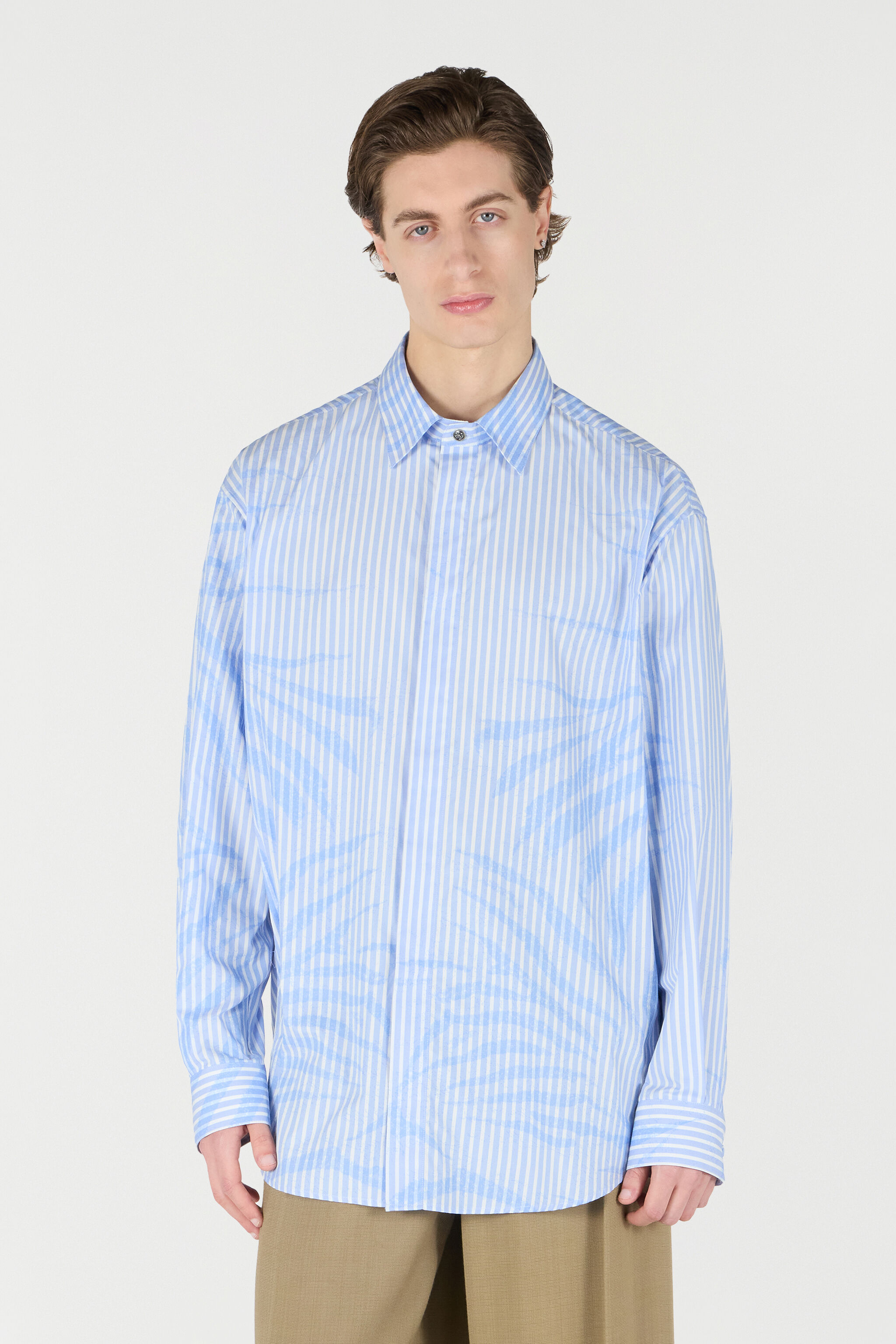 RC Striped Shirt With Zebra Pattern Light blue URT720-CH104