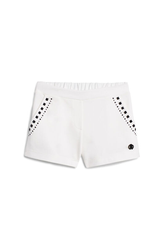 JU White embellished jersey shorts JU White embellished jersey shorts MILKY WHITE IJT217-JT023