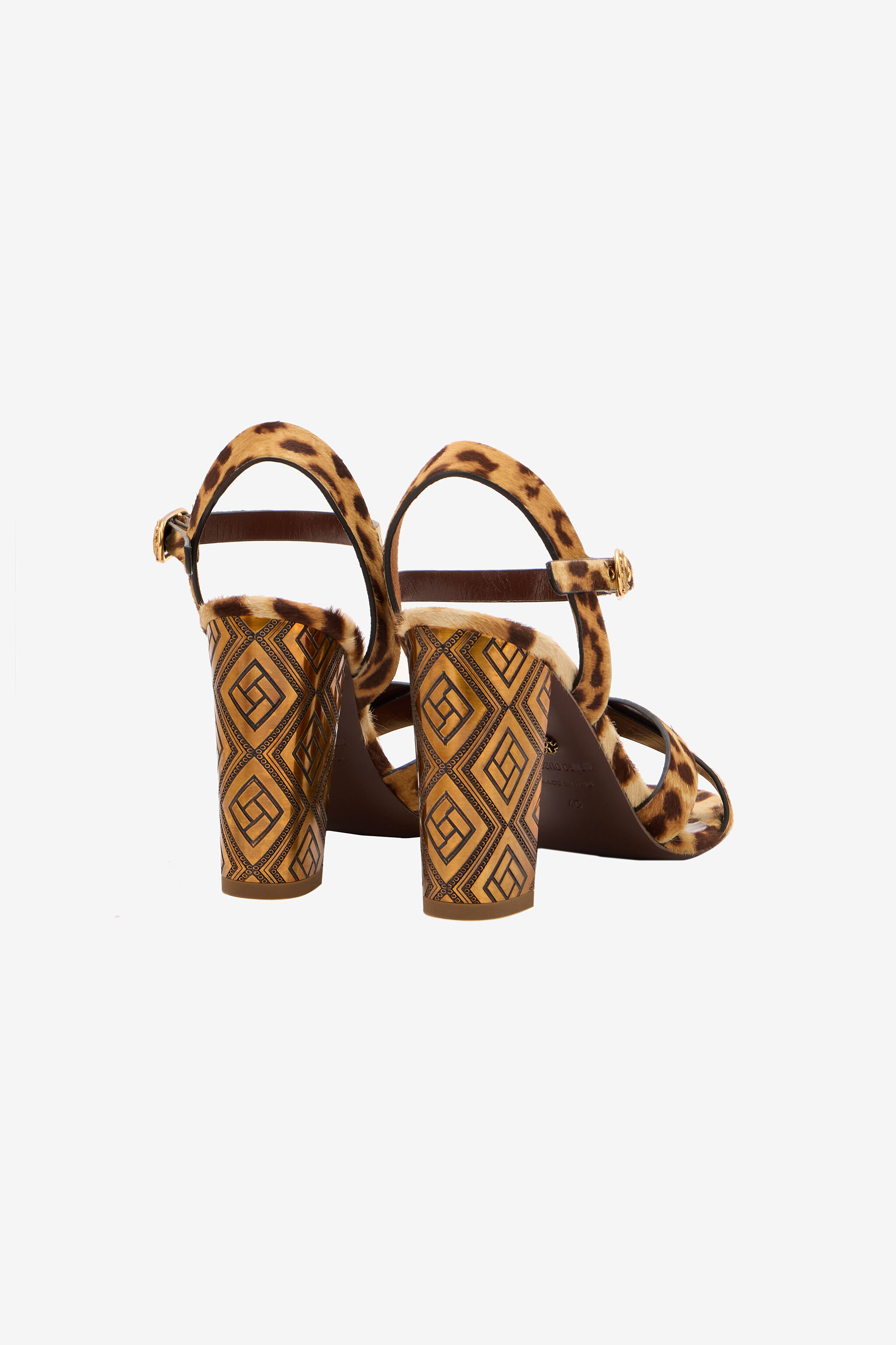 RC Hairy Cheetah Skin Sandals Brown VKS011-PZA92