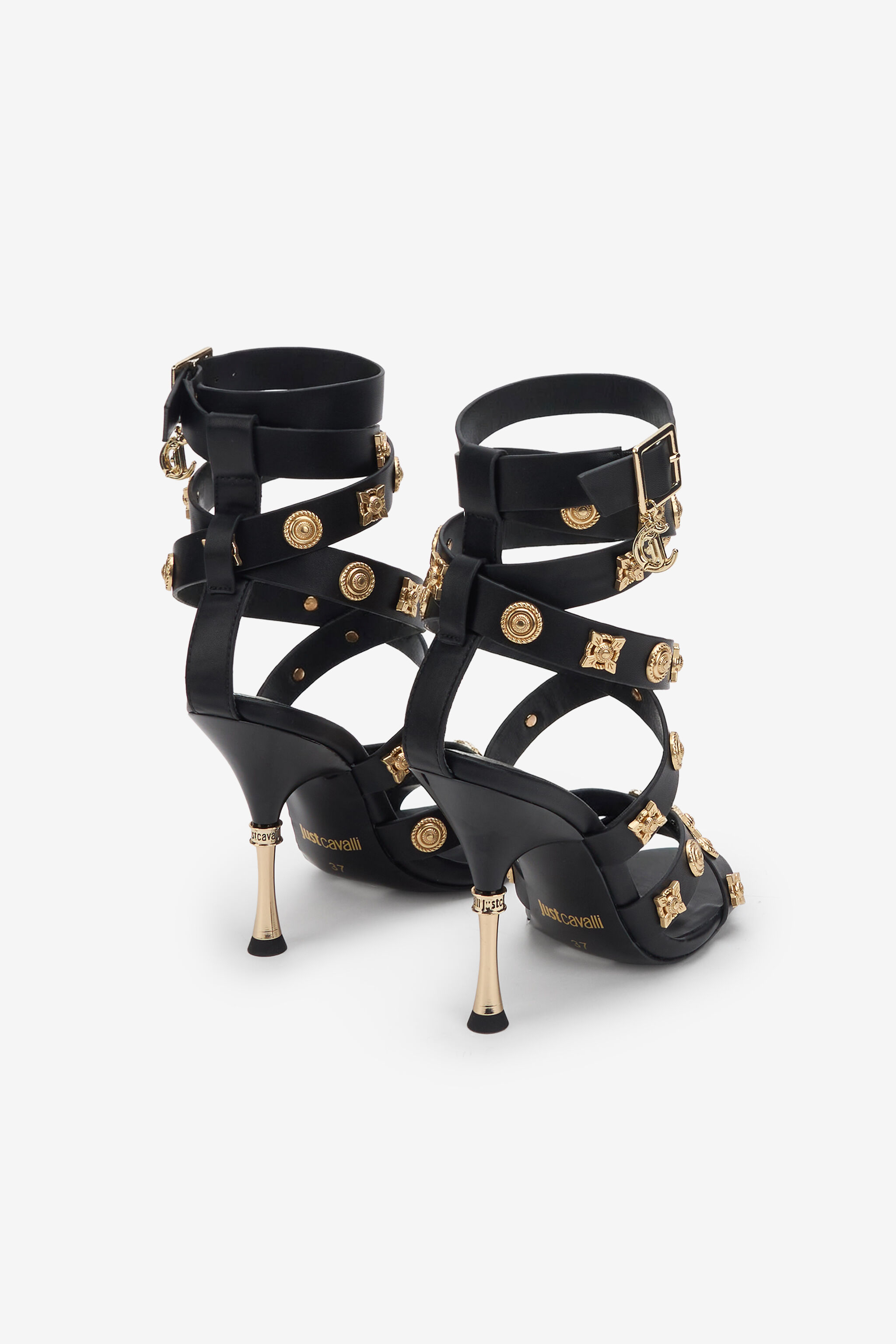 JC Black Strappy High-Heeled Sandal BLACK WFS078-WF316