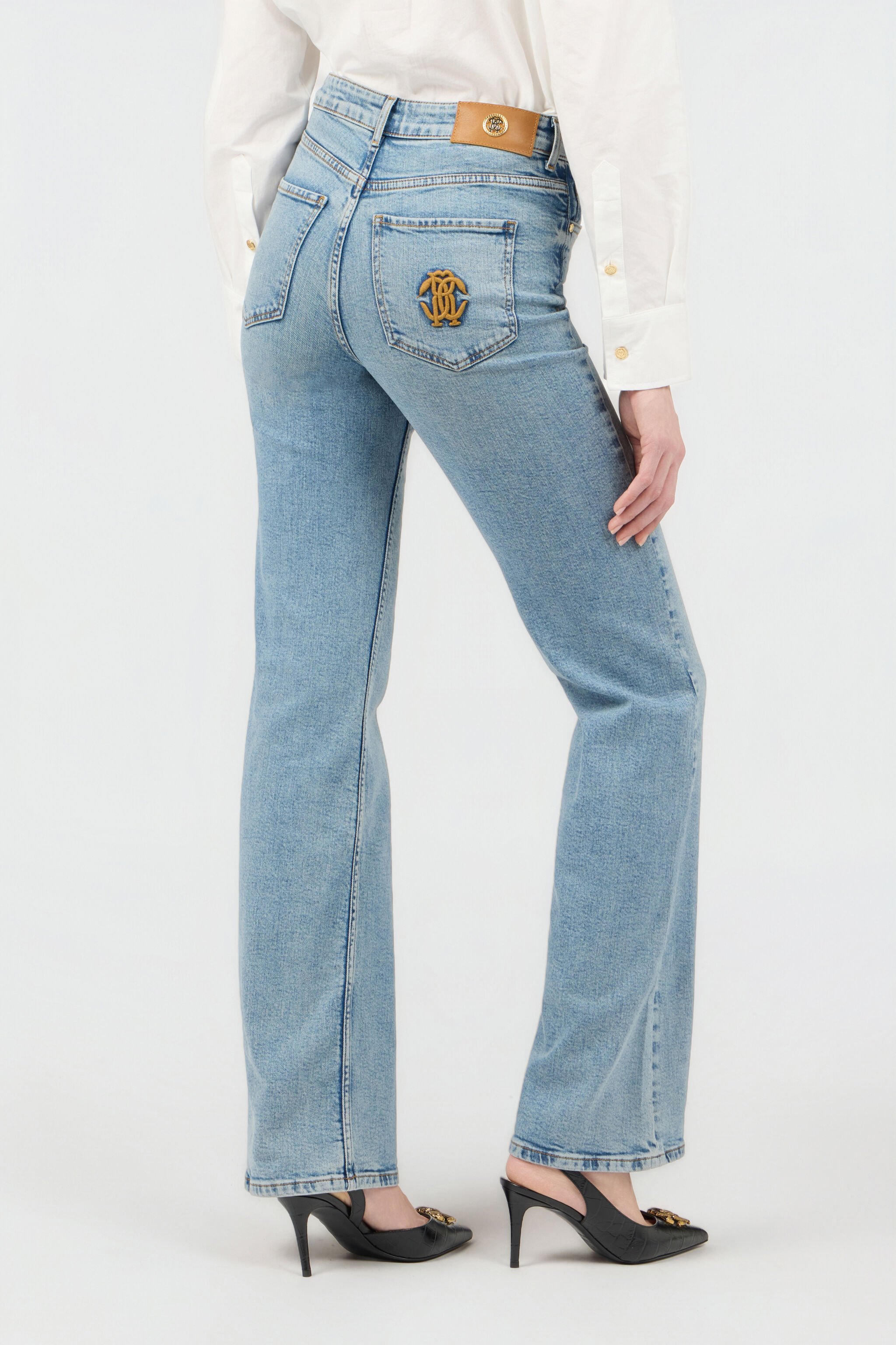 RC Vaqueros Acampanados Azul Claro Con Monogram RC DENIM SOJ20I-DL009