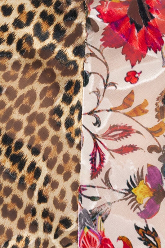 RC Long Chiffon Dress with Florentine Flowers Print RC Long Chiffon Dress with Florentine Flowers Print MULTICOLOR WQT109-HER29