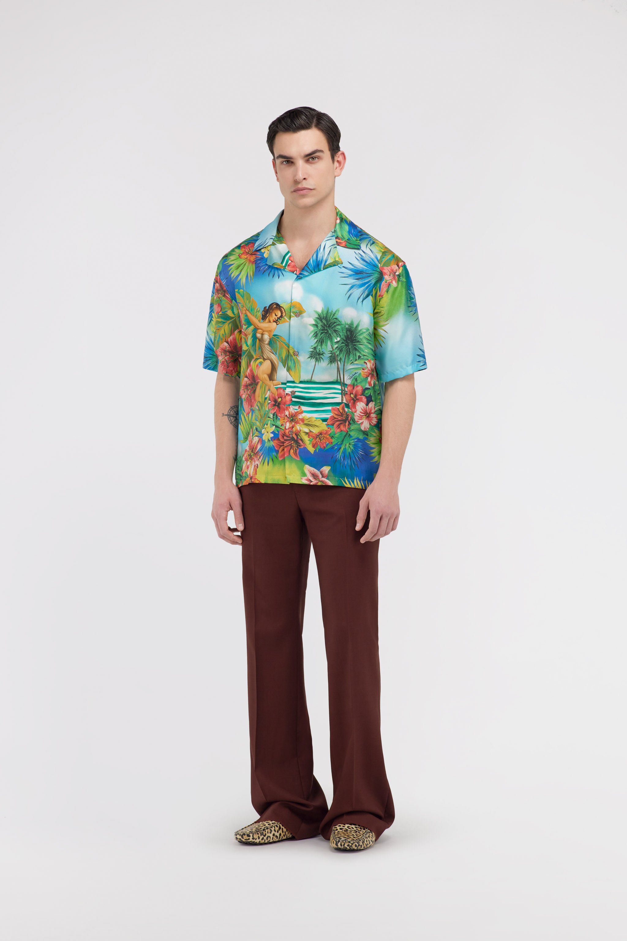 RC Hawaii printed shirt Light blue SRT760-4QL40