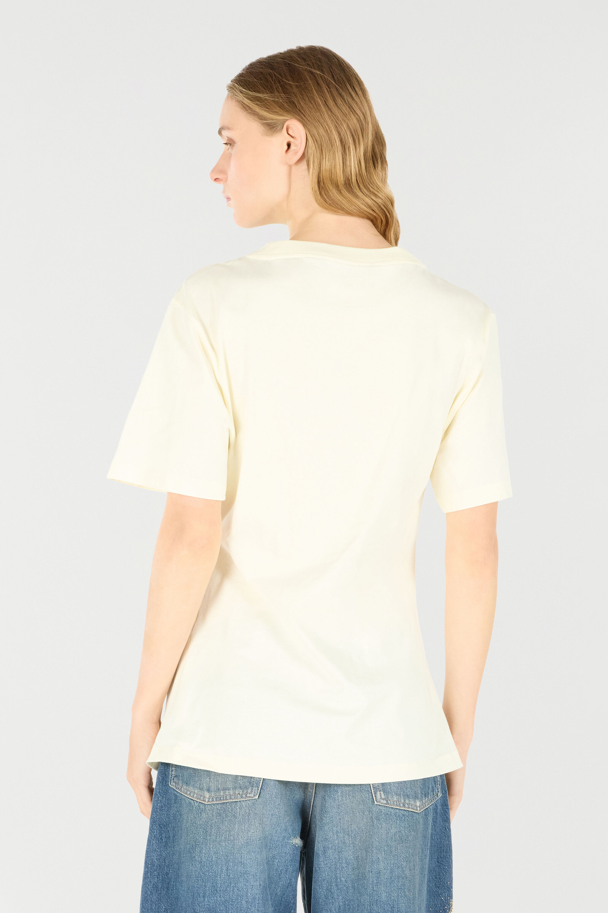 RC T-Shirt with Jewel Tiger Head Ivory UKT62A-JD030