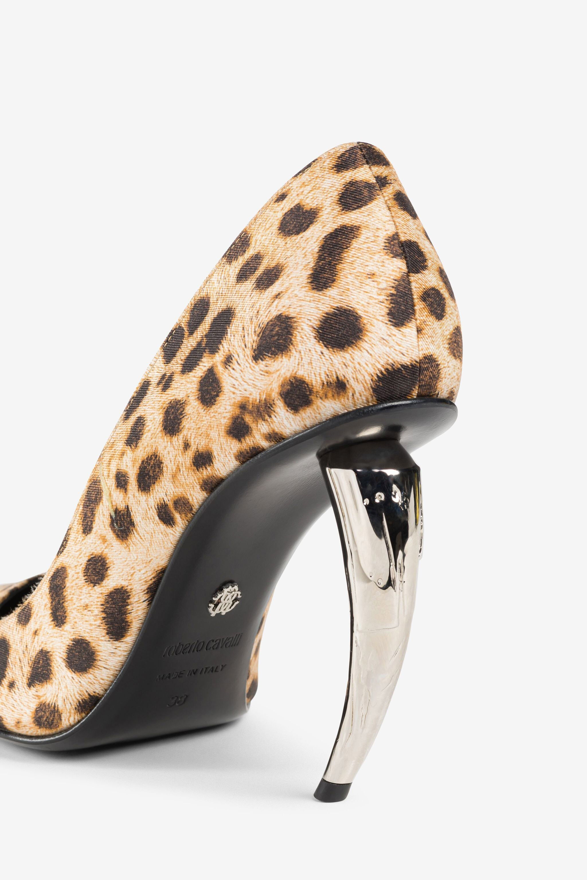 Cheetah Print Tiger Tooth Pumps in Light brown for Women Roberto Cavalli