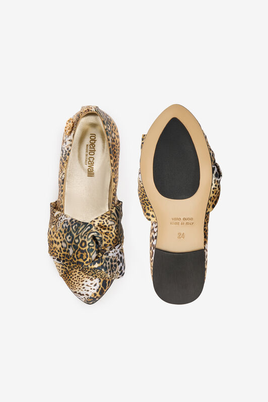 JU Ballerine Jaguar Skin Con Dettaglio Annodato NATURALE TJS01W-ABJ02