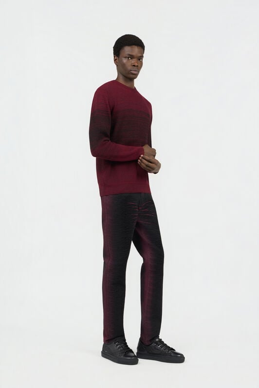 RC Pull En Coton Dégradé Bordeaux RED/BLACK SOM60A-MG001