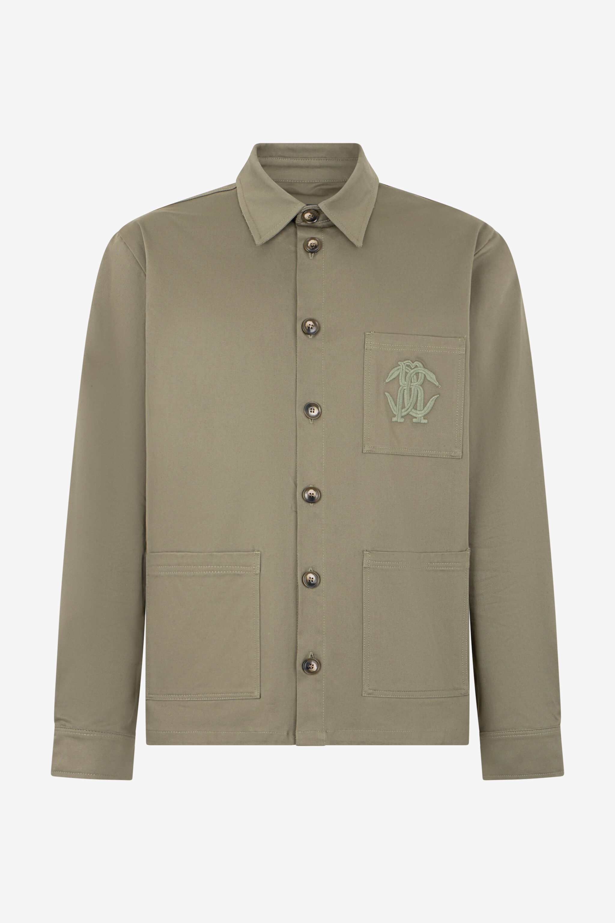 Military Green Shirt Jacket with Monogram RC in MILITARY GREEN for
