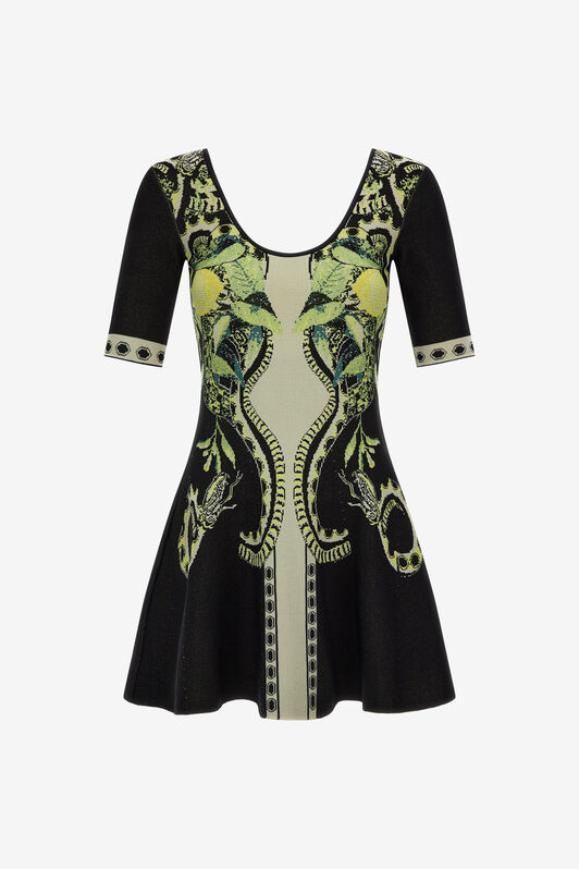 RC Lemon print knit dress Negro SKM113-MI150