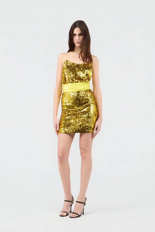 RC Yellow Dress With Sequins YELLOW WQT149-FT014