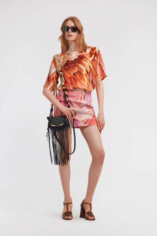 RC Plumage print t-shirt Orange SWT644-4QL71