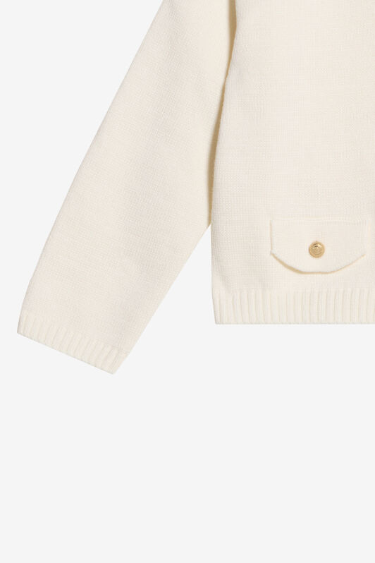 JU Ivory Cotton Cardigan MILKY WHITE WJM600-MG001