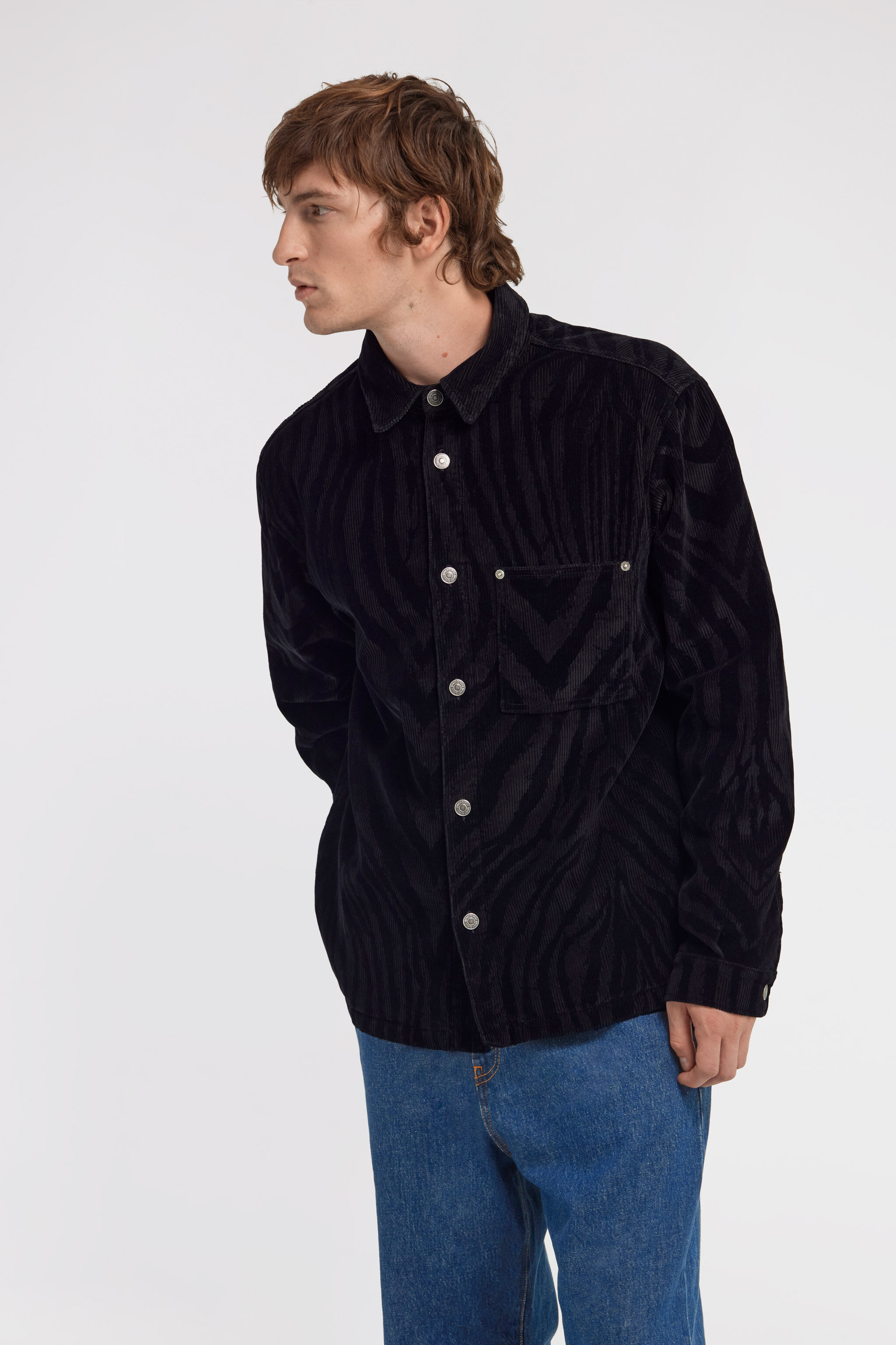 RC Zebra print Shirt Schwarz TRT776-VKB79