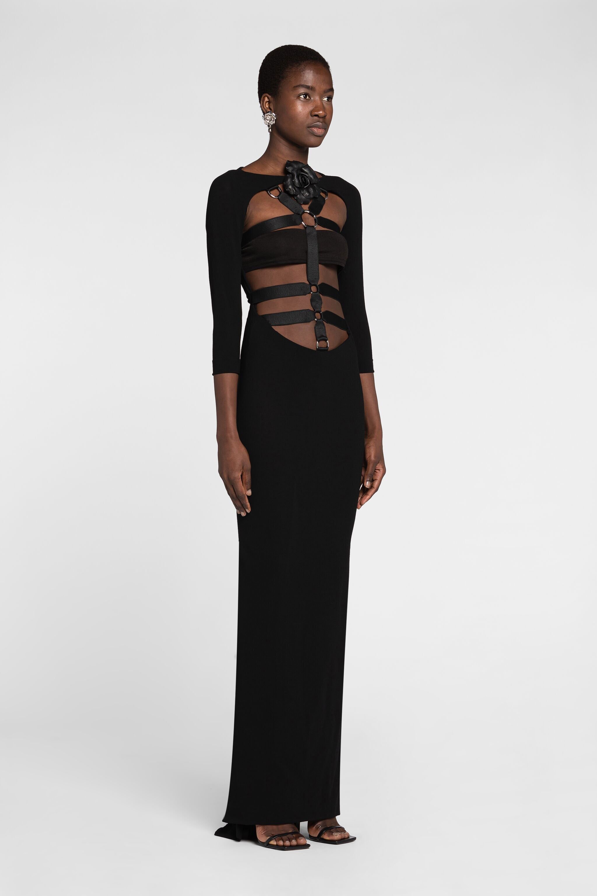 RC Robe longue style harnais Noir PWT144-RJ030