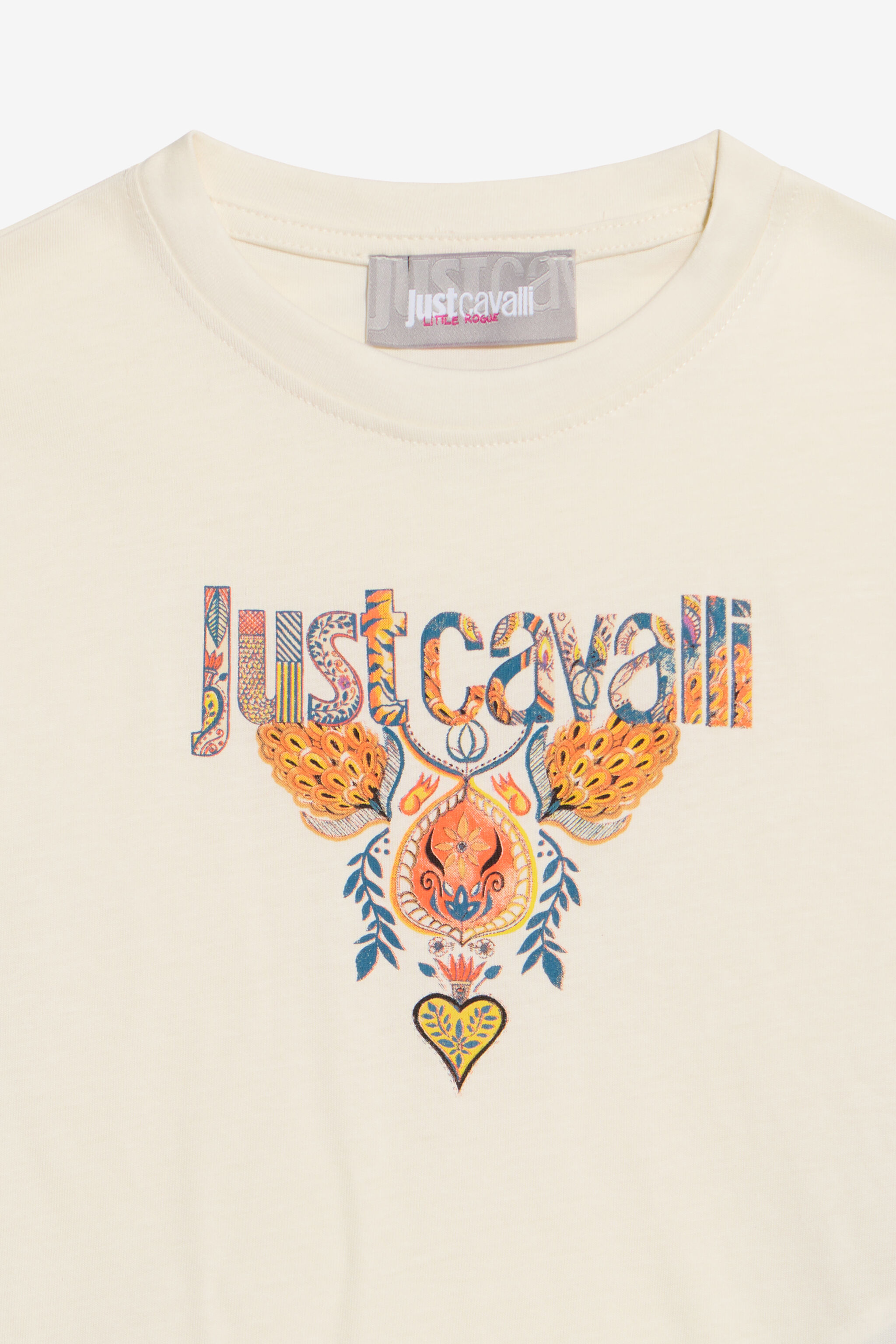 JC ElfenbeinfarbenEs T-Shirt mit Print und Logo IVORY PRISTINE WFT63X-JD060