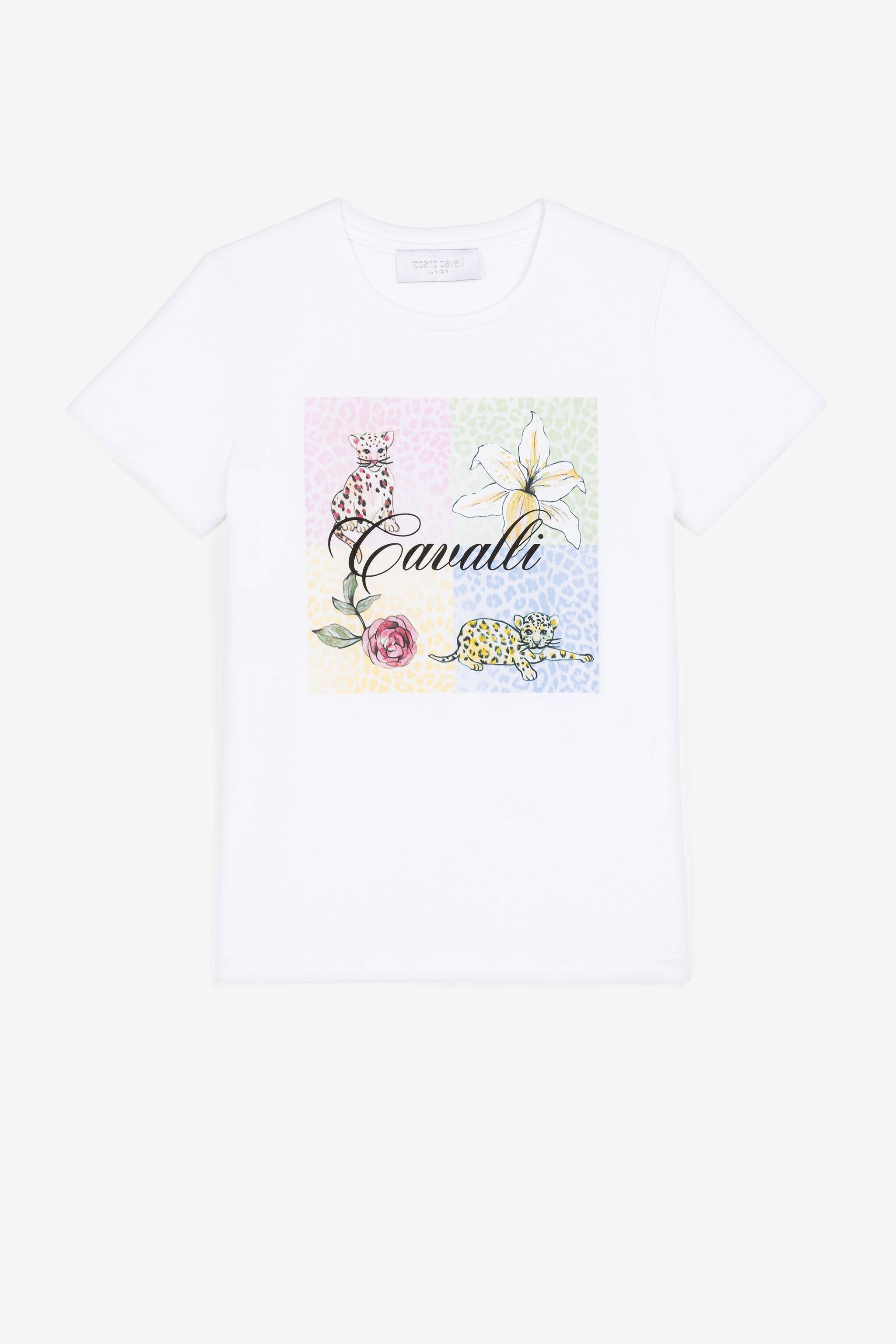 JU T-shirt à logo imprimé Blanc QJT602-JV025