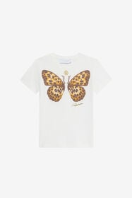 ${brand} Milk White T-Shirt with Butterfly Print ${colorDescription} ${masterID}