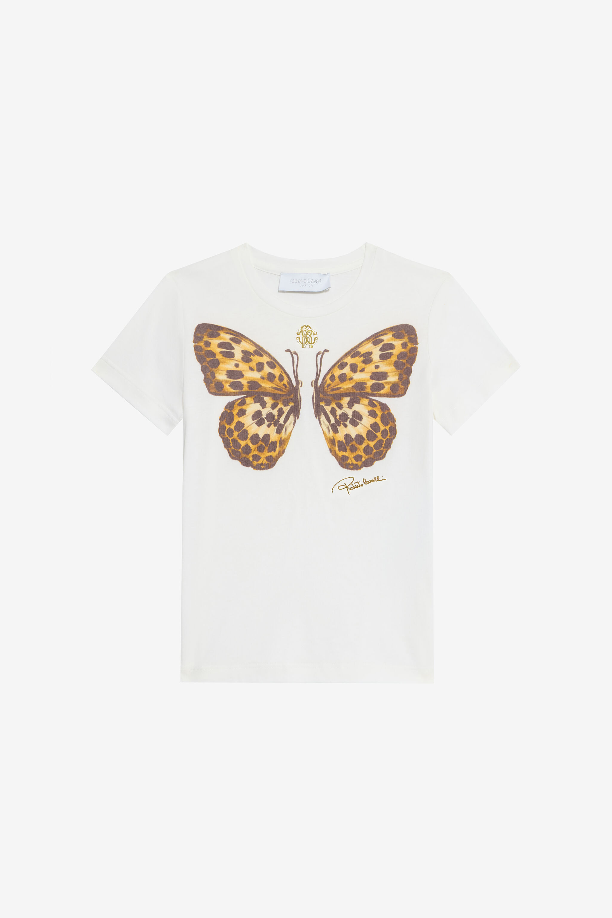 JU Milk White T-Shirt with Butterfly Print MILKY WHITE VJT62E-JD001