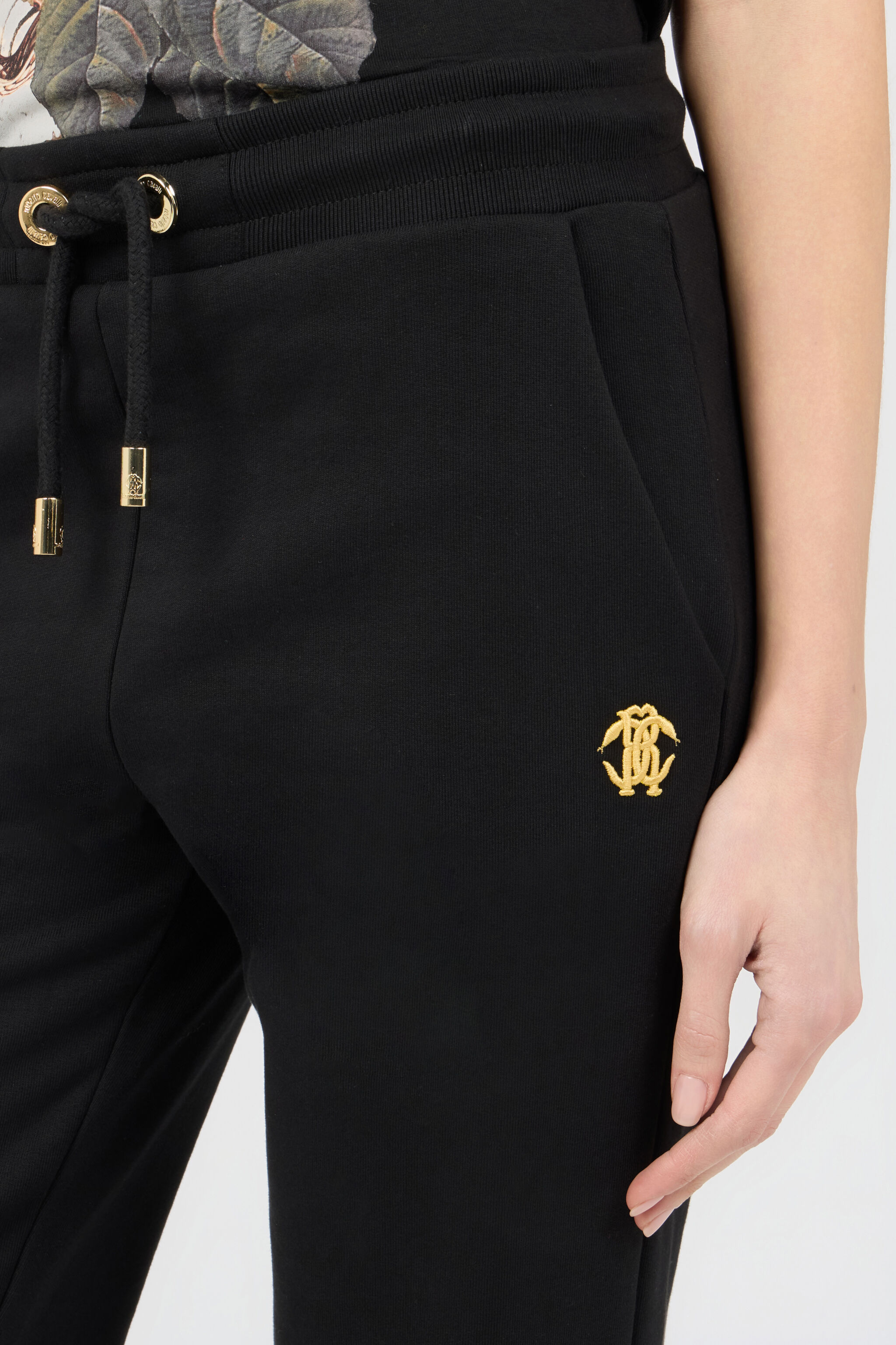 RC Joggers Noirs en Coton avec Monogram RC BLACK SOT20G-CF008