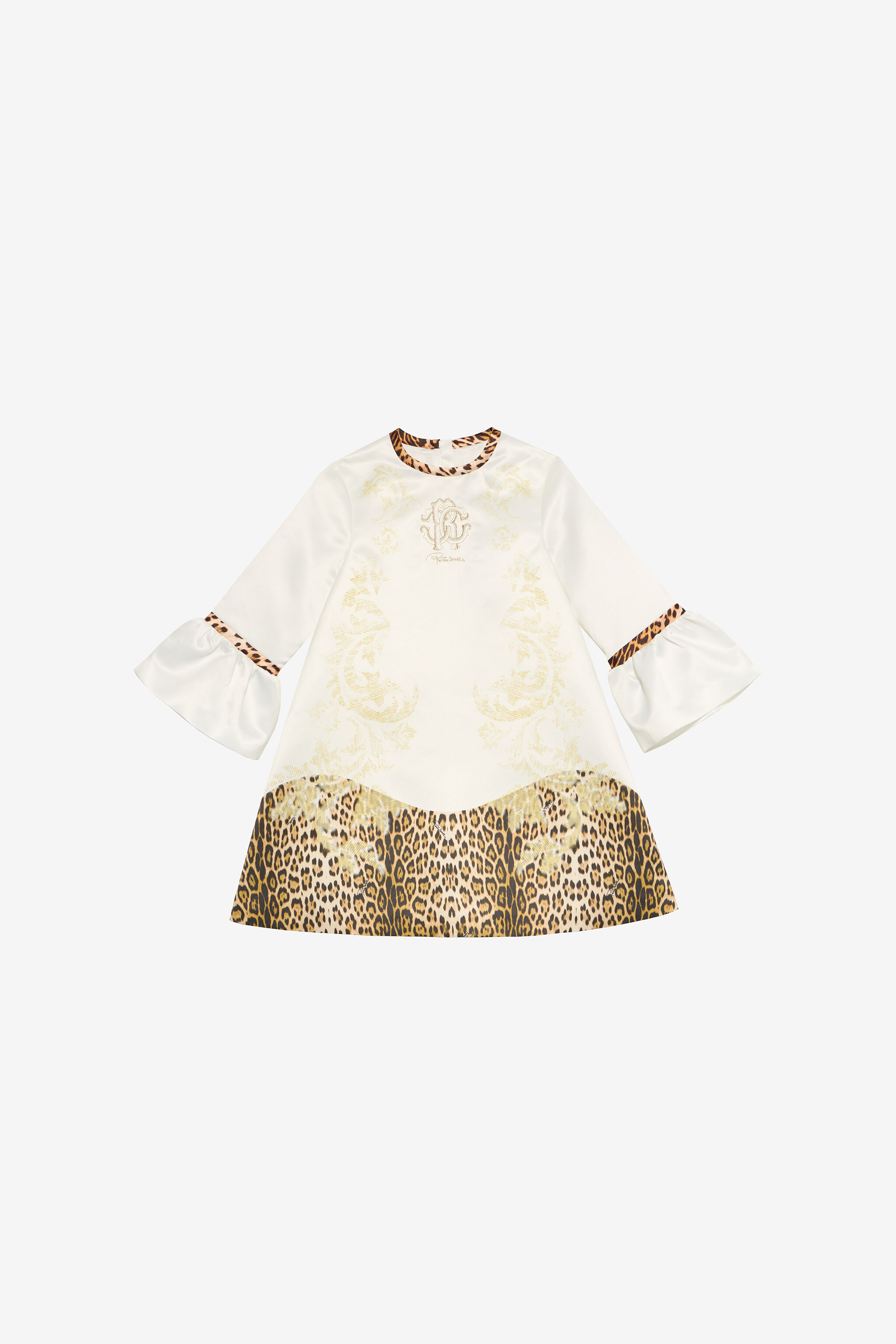 JU Milk White Dress with Jaguar Skin Inserts MILKY WHITE VJT10C-RDJ02