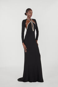 RC Long dress with crystals Black UKR124-JE034