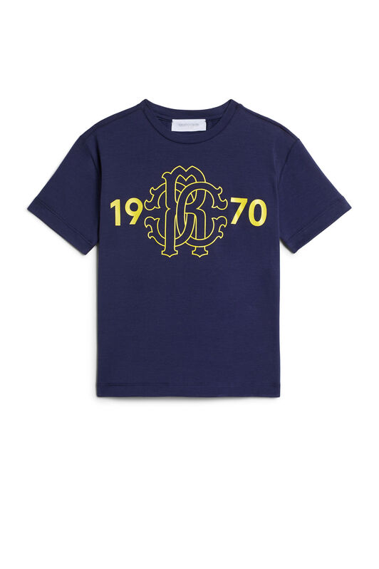 JU Navy RC logo T-shirt JU Navy RC logo T-shirt BLUE/YELLOW IJT650-JV025