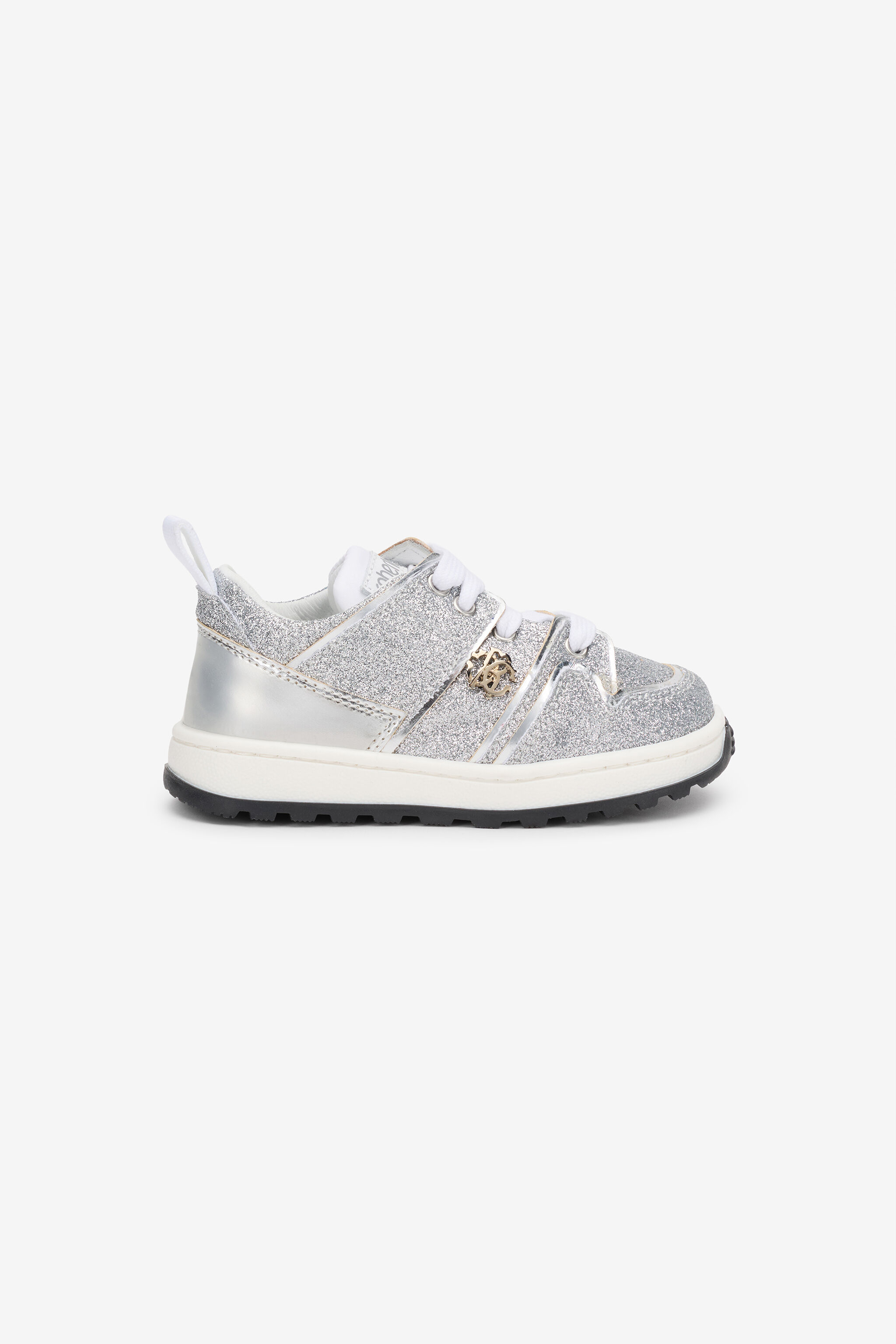 JU Silberne Glitzer-Sneaker für Kinder SILVER TJS01F-PZJ35
