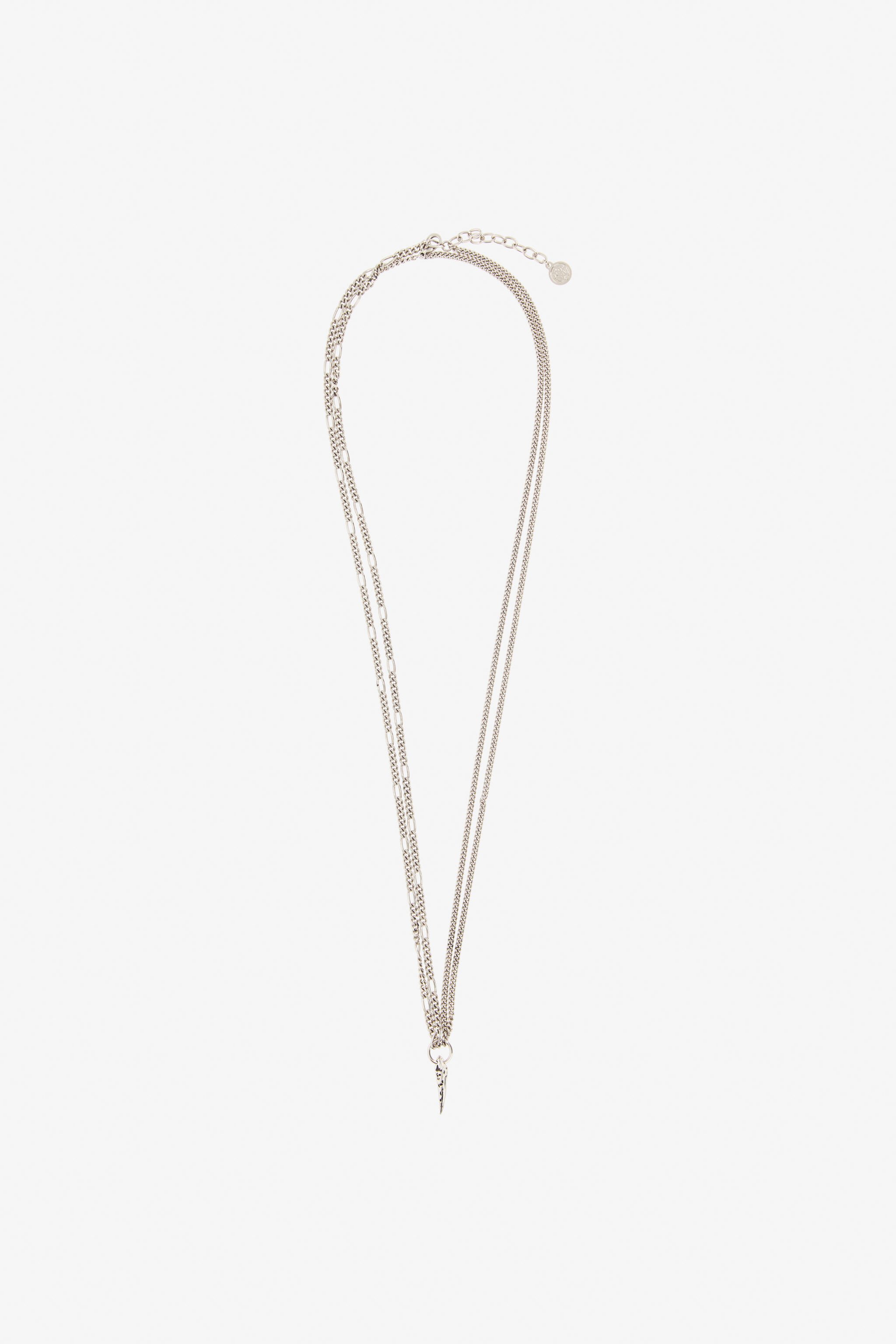 RC Collar doble con colgante Fang Plata TRG001-AM258