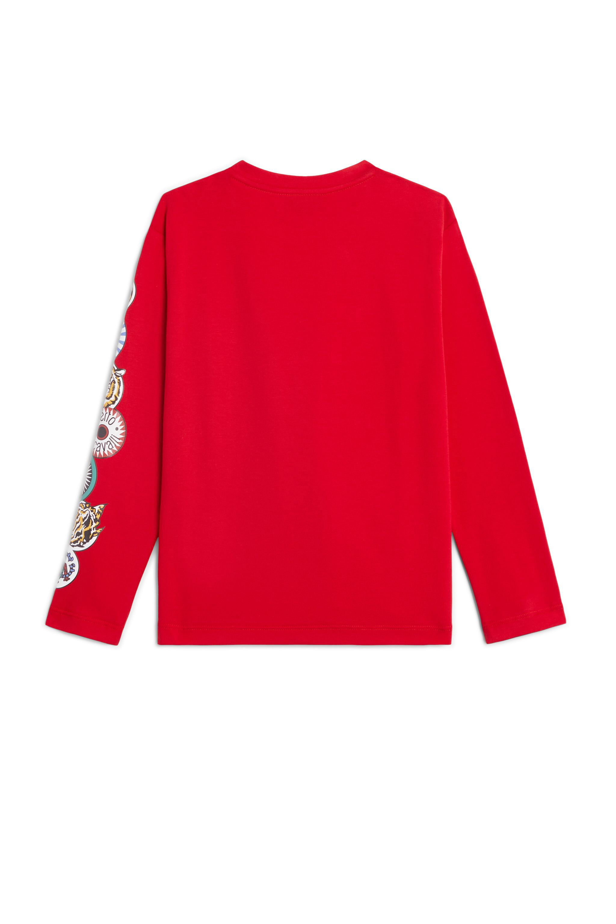 JU Tiger stamps print long sleeve T-shirt RED JJT60B-JV025