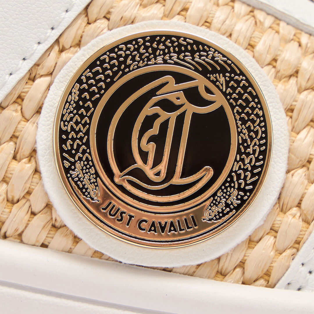 JC Sneakers Effet Raphia Tressé Marron clair/Blanc UFS040-UF362