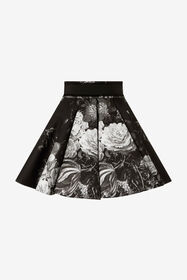 RC Falda de jersey scuba con estampado Fiammingo Flowers BLACK/GREY XWT306-NVT77