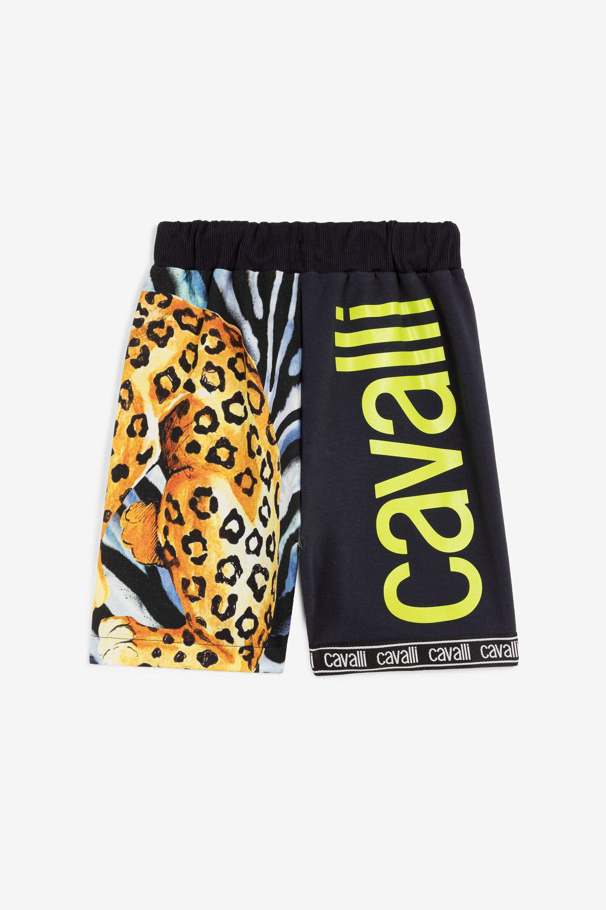 JU Zebra And Jaguar-Print Shorts Dark blue OJT261-ISA2J