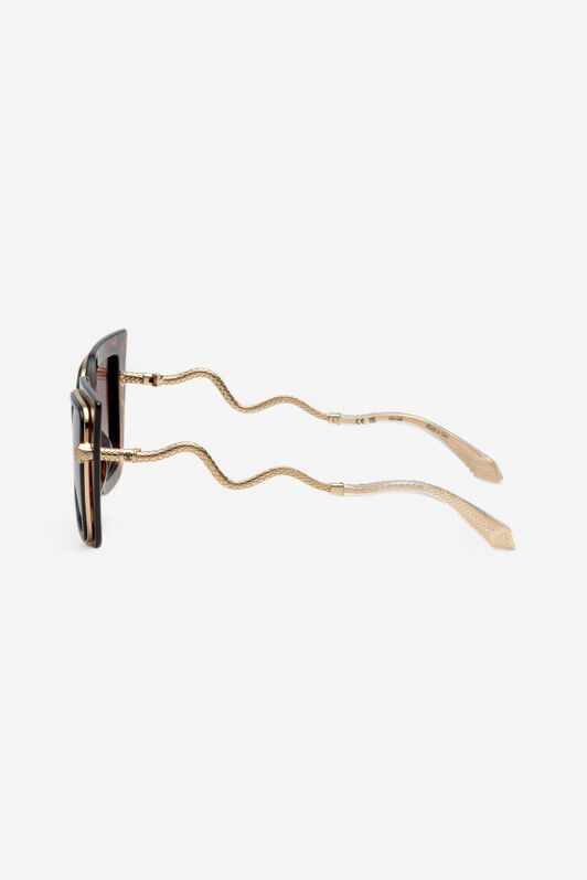 RC Wide and feminine front sunglasses with double ring decoration BLACK TOP+HAVANA UALD06-ID201
