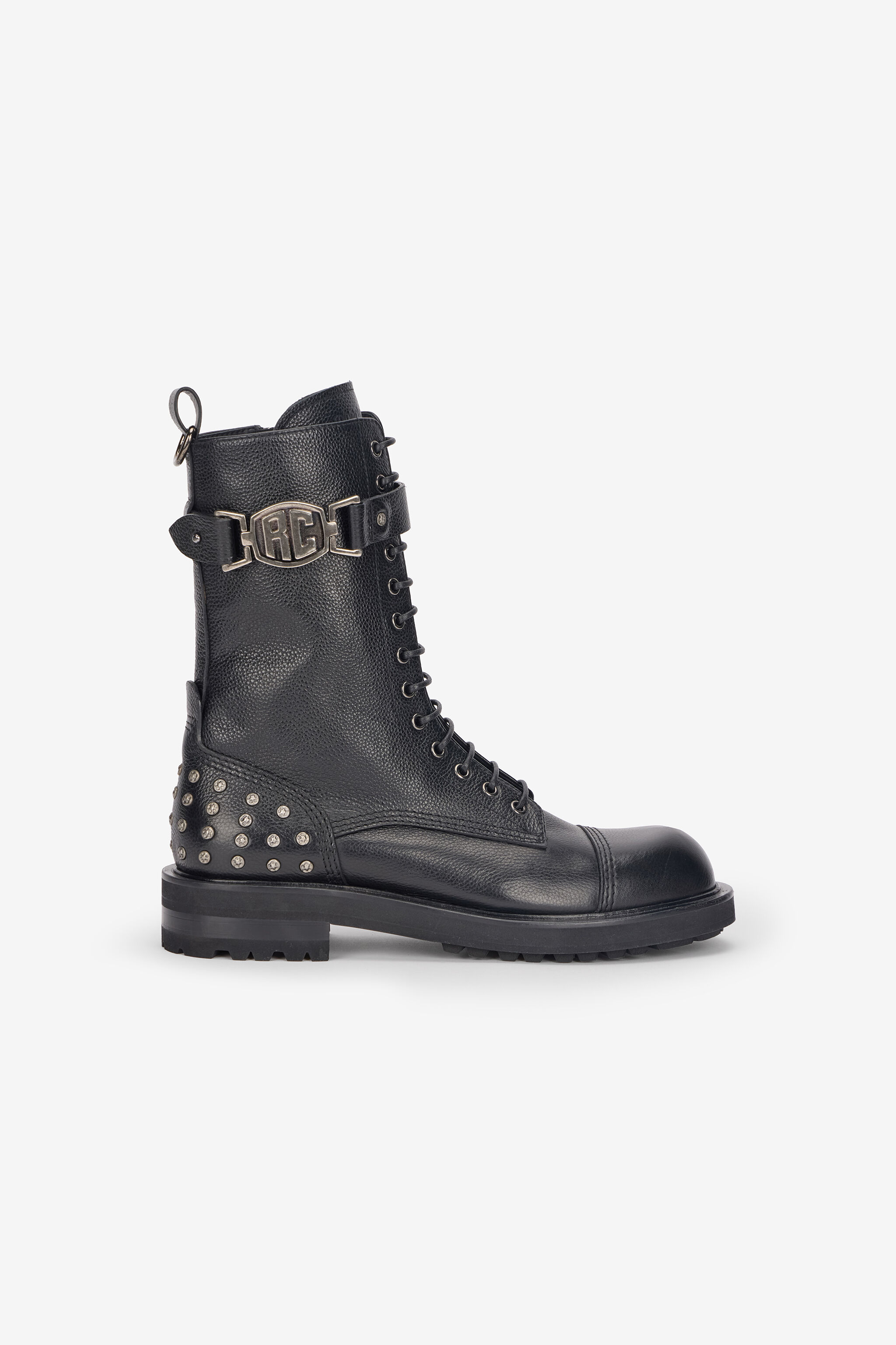 RC Combat Boots with RC Monogram Patch Noir VRS007-PZB05