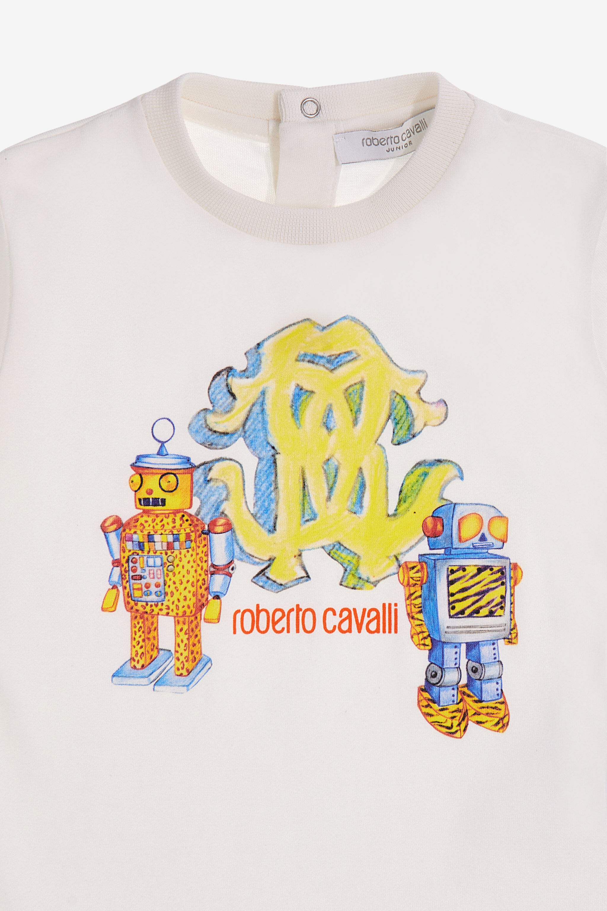 JU T-shirt with Monogram RC and Robot White SJT615-JD001